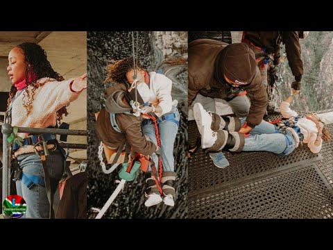 OMG! Thando Thabethe bungee jumping starts and ends in tears  ( VIDEO)