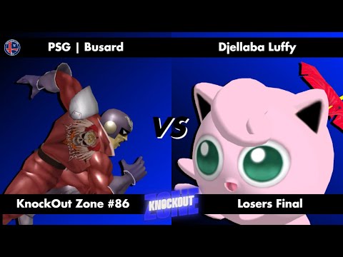 KnockOut Zone #86 - SSBM Losers Final - Busard (Captain Falcon) vs Djellaba Luffy (Jigglypuff)