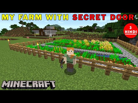 I BUILT A FARM WITH SECRET DOOR - Minecraft Survival Gameplay in Hindi #3