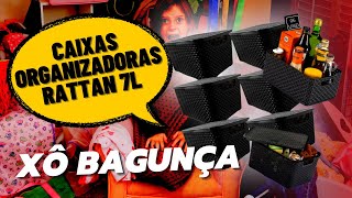 ACHADINHOS PARA O LAR NA SHOPEE - KIT C 6 CAIXAS ORGANIZADORAS RATTAN 7L C TAMPA