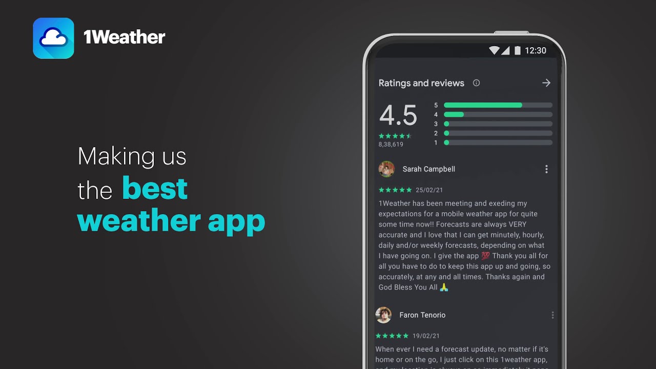 1Weather - Best Rated and #1 Ranked Weather App in USA (17s, l) - YouTube