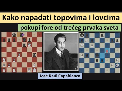 Kako napadati topovima i lovcima - sredina partije - uči od Kapablanke