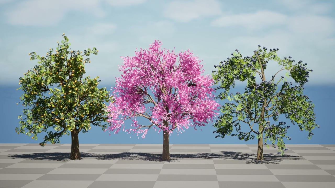 3D Plum Tree Pack 3D Model