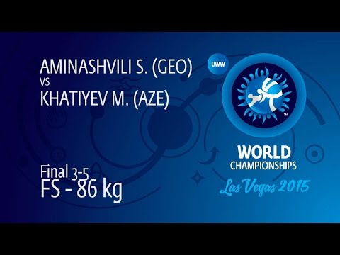 BRONZE FS - 86 kg: S. AMINASHVILI (GEO) df. M. KHATIYEV (AZE) by Injury Default, 0-1
