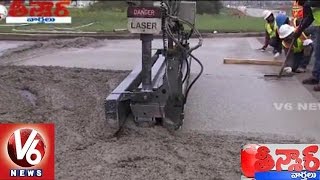 Telangana Government plans to introduce White Taping Roads in Hyderabad | Teenmaar News - V6 News