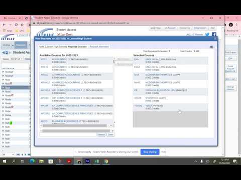 Skyward Course Selection Process