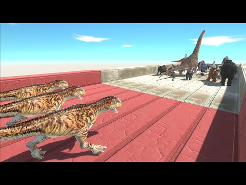 Carnotaurus Trio Chasing the Units - Animal Revolt Battle Simulator