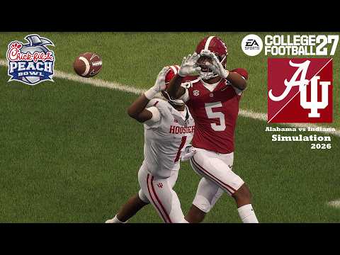 College Football 27 Alabama Crimson Tide vs Indiana Peach Bowl Simulation Full Game Play