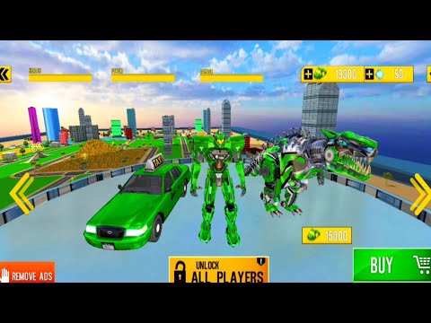 Flying Taxi Dino Robot Car Game * Android Gameplay