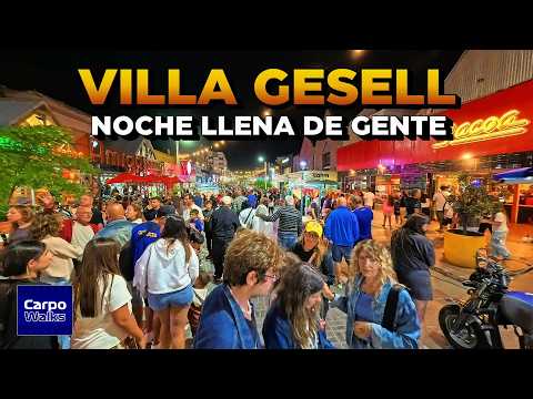 VILLA GESELL de NOCHE 🇦🇷 Multitudinario Paseo Peatonal 