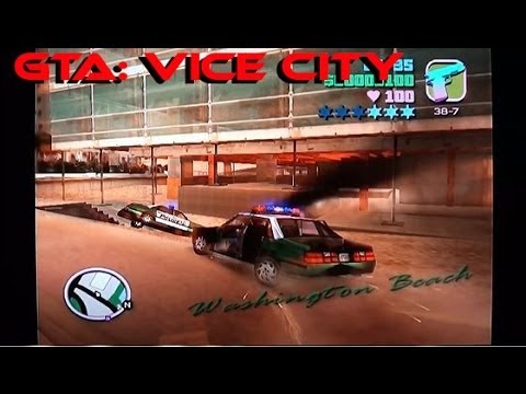 GTA: Vice City on PS2. Played for laughs with commentary.