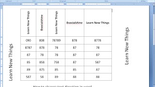 How to Change Text Direction in Table & Text in MS Word