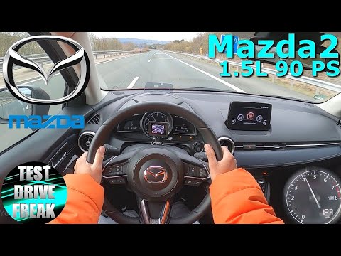 2021 Mazda2 Sports-Line SKYACTIV-G 90 M Hybrid 90 PS TOP SPEED AUTOBAHN DRIVE POV