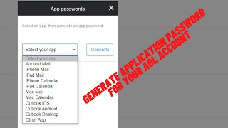 How to generate app password for your AOL email account