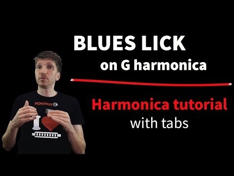Blues lick on G harmonica - HARMONICA TUTORIAL with tabs