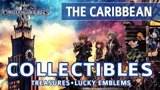 Kingdom Hearts 3 - The Caribbean All Collectible Locations (Lucky Emblems &amp; Treasures)