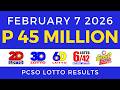 Lotto Result Today 9pm February 7 2026 PCSO