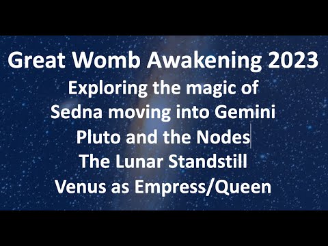 Sedna, the Lunar Standstill, Pluto with the Nodes and Queen Venus in 2023