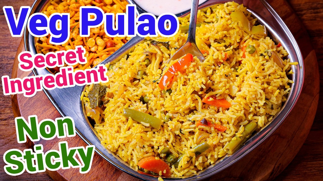 Coconut Milk Pulao Recipe - Healthy Veg Pulao for Lunch Box | Healthy & Tasty Alternative Veg Pulao