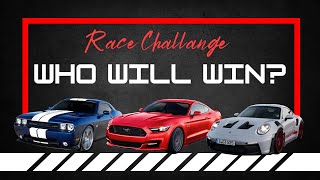 Dodge Challenger SRT vs Mustang GT vs Porsche 911 GT3 | NFS Nolimit | Race Challenge #CarRace