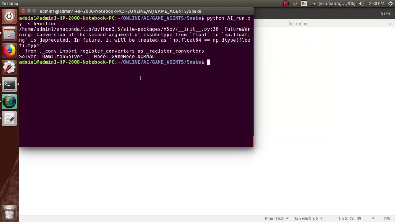 AI -Snake game design using Machine Learning