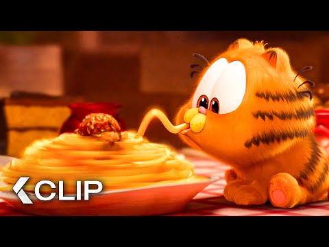 THE GARFIELD MOVIE Clip - Hungry Baby Garfield Loves Food (2024)