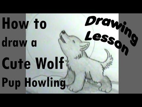 How to draw a Wolfpup howling