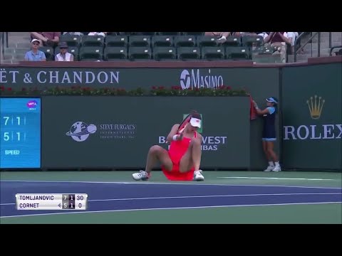 EMBARRASSING MOMENTS IN TENNIS (2019) BARBORA STRYCOVA -DOHA AND ALIZE CORNET-BNP