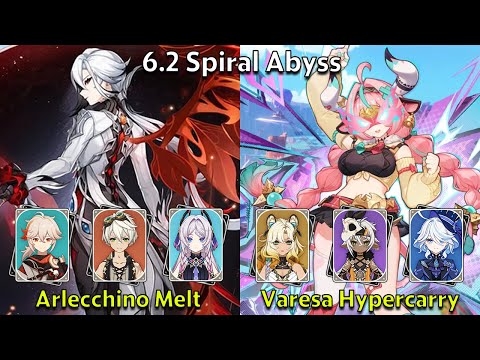 C2 Arlecchino Melt & C0 Varesa Hypercarry - Genshin Impact 6.2 Spiral Abyss Full Clear