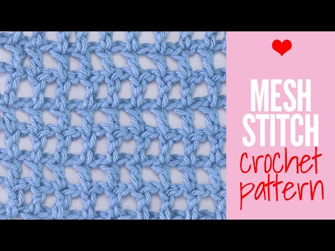 Crochet Mesh Stitch, Easy One Row Repeat Pattern