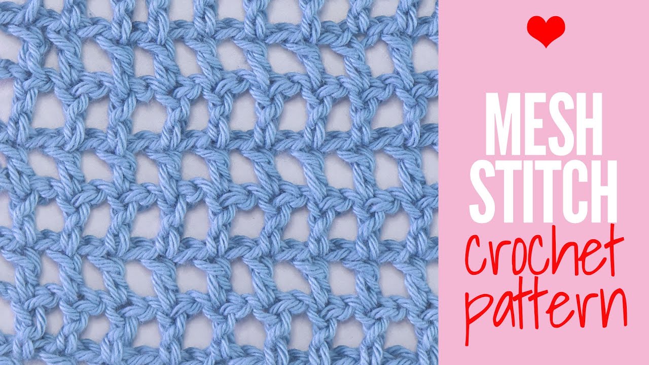 Crochet Mesh Stitch, Easy One Row Repeat Pattern