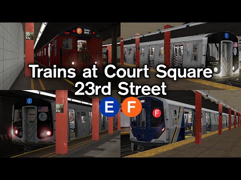 OpenBVE Virtual Railfanning: E and F Trains at Court Square - 23rd Street