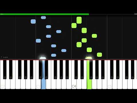 Vyletěla holubička ze skály | Na klavír | Synthesia pino tutorial