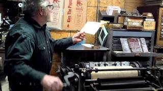 preview picture of video 'Finishing The Envelopes on the Vandercook Model 4 - at the Excelsior Press in Frenchtown, NJ.'