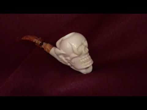 *SOLD* Meerschaum Skull Pipe at MilanTobacco.com (Turn on Closed Captions [CC])