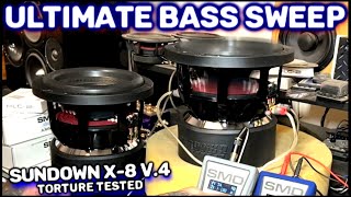 The Ultimate Bass Sweep Torture Testing Sundown Audio 8 Subs - Major Excursion Inside!