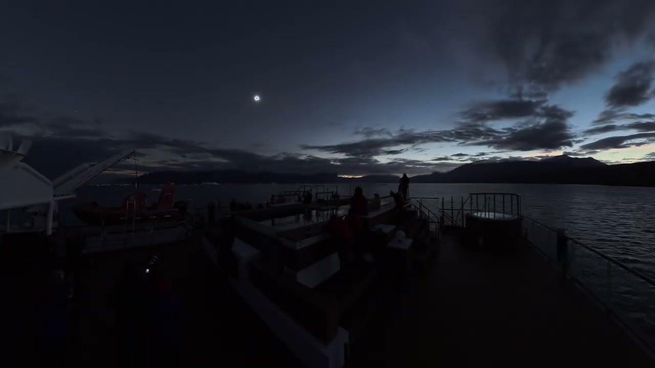Totality from the Sylvia Earle in Eastern Greenland during the total solar eclipse on Aug. 12, 2026 - YouTube