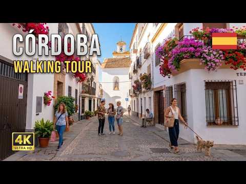 Córdoba, Spain 🌺 Blooming Patios & Whitewashed Streets | 4K Walking Tour