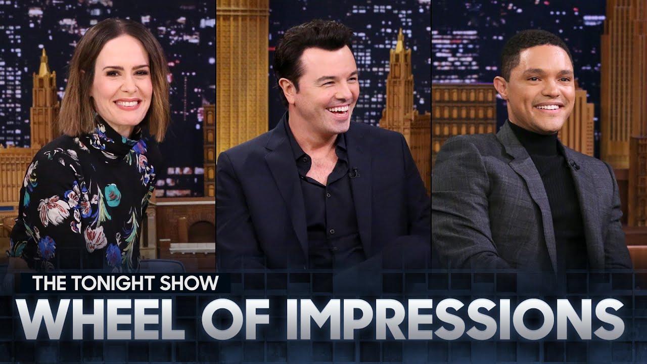 Wheel of Impressions with Trevor Noah, Sarah Paulson and Seth MacFarlane | The Tonight Show