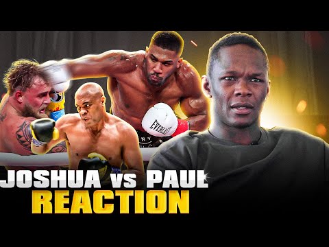 Israel Adesanya Reacts To Weird Anthony Joshua vs Jake Paul Boxing Fight