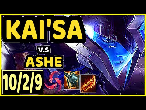 HENA (KAI'SA) vs ASHE - 10/2/9 KDA BOTTOM ADC CHALLENGER GAMEPLAY - KR