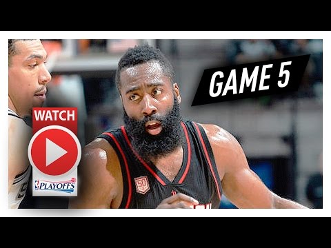 James Harden Game 5 Triple-Double Highlights vs Spurs 2017 Playoffs - 33 Pts, 10 Reb, 10 Ast