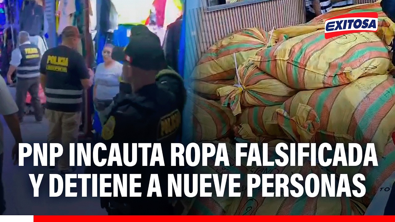 🔴🔵 PNP incauta ropa falsificada valorizada en S/ 9 millones en centro comercial Polvos Azules
