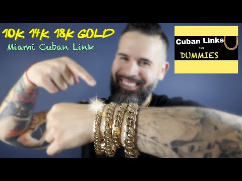 10k, 14k, 18k Miami Cuban Link Gold Comparison