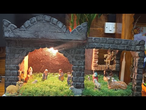 diy making Christmas Crib at home #christmas #christmasseason #christmasdecoration #cribmaking