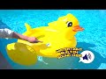 BESTWAY Funspeakers pripučiamas vaikiškas plaustas Duck su garsu, 1.02m x 0.99m, 34151