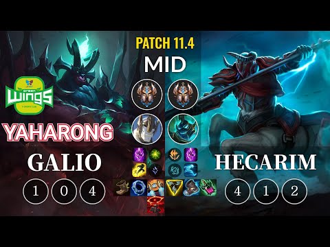 JAG Yaharong Galio vs Hecarim Mid - KR Patch 11.4