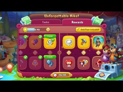 @Fishdom Win Strikes 5721 - 5723, Unforgettable Hike Level 33 Unlocked.