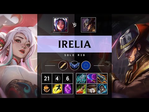 Irelia Mid vs Twisted Fate: Quadra Kill, Legendary - EUW Diamond Patch 14.24