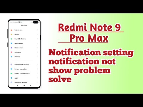 Redmi Note 9 Pro Max , Notification setting notification not Show problem solve